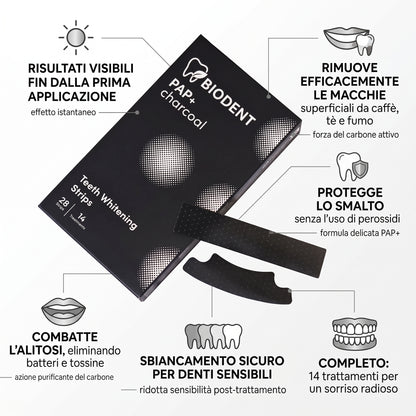 Strisce sbiancanti al carbone