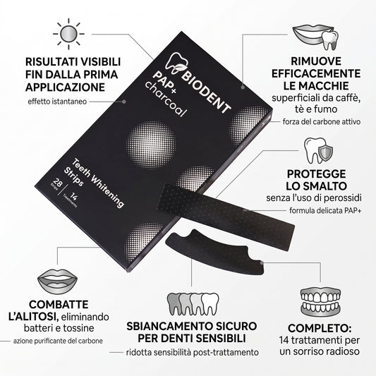 Strisce sbiancanti al carbone