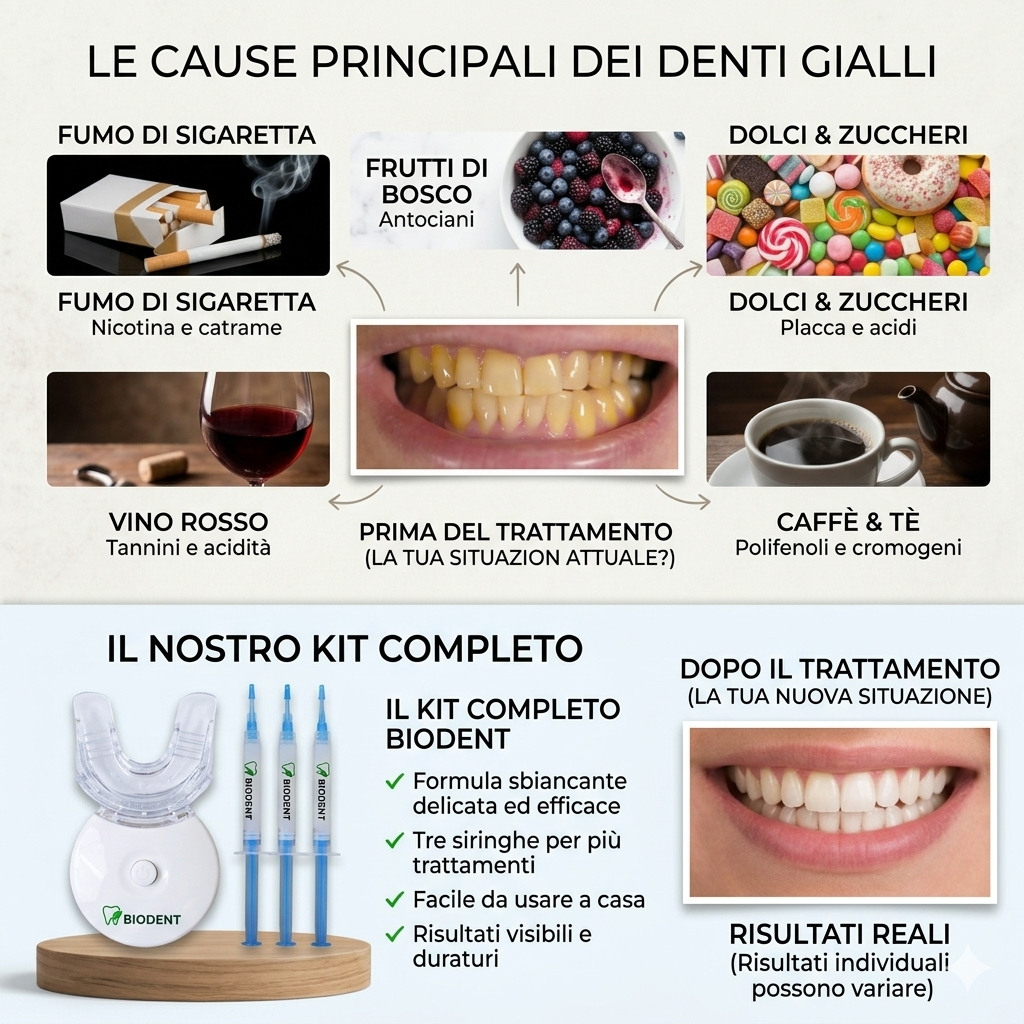 Kit Sbiancante Denti Professionale con lampada LED